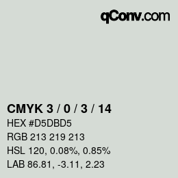 Color code: CMYK 3 / 0 / 3 / 14 | qconv.com