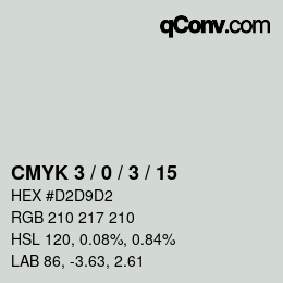 カラーコード: CMYK 3 / 0 / 3 / 15 | qconv.com