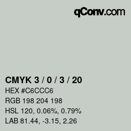 Color code: CMYK 3 / 0 / 3 / 20 | qconv.com