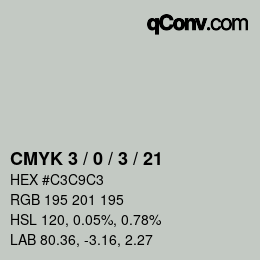 Color code: CMYK 3 / 0 / 3 / 21 | qconv.com