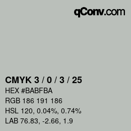 Color code: CMYK 3 / 0 / 3 / 25 | qconv.com