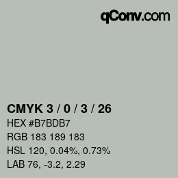 颜色代码: CMYK 3 / 0 / 3 / 26 | qconv.com