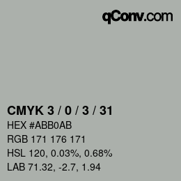 Color code: CMYK 3 / 0 / 3 / 31 | qconv.com