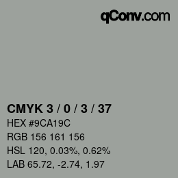 カラーコード: CMYK 3 / 0 / 3 / 37 | qconv.com