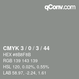 颜色代码: CMYK 3 / 0 / 3 / 44 | qconv.com