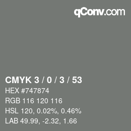 カラーコード: CMYK 3 / 0 / 3 / 53 | qconv.com