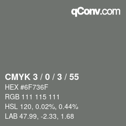 Color code: CMYK 3 / 0 / 3 / 55 | qconv.com