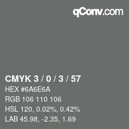 Color code: CMYK 3 / 0 / 3 / 57 | qconv.com