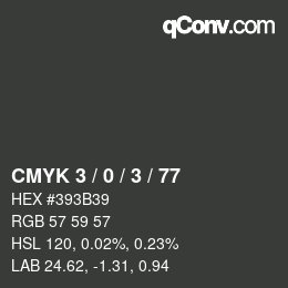 Color code: CMYK 3 / 0 / 3 / 77 | qconv.com