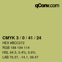 カラーコード: CMYK 3 / 0 / 41 / 24 | qconv.com