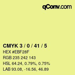 Color code: CMYK 3 / 0 / 41 / 5 | qconv.com