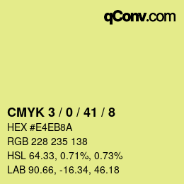カラーコード: CMYK 3 / 0 / 41 / 8 | qconv.com
