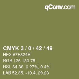 颜色代码: CMYK 3 / 0 / 42 / 49 | qconv.com