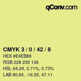 カラーコード: CMYK 3 / 0 / 42 / 8 | qconv.com