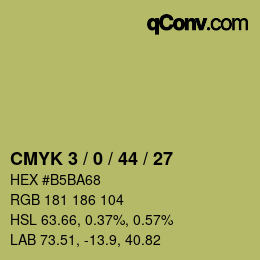 Farbcode: CMYK 3 / 0 / 44 / 27 | qconv.com