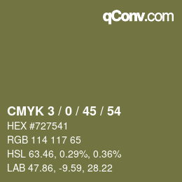 Color code: CMYK 3 / 0 / 45 / 54 | qconv.com