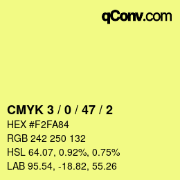 Color code: CMYK 3 / 0 / 47 / 2 | qconv.com