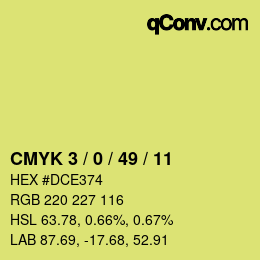 颜色代码: CMYK 3 / 0 / 49 / 11 | qconv.com