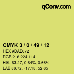 カラーコード: CMYK 3 / 0 / 49 / 12 | qconv.com