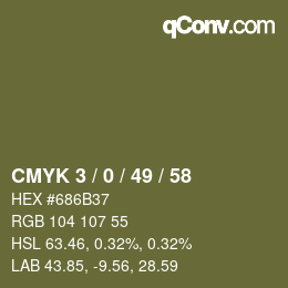 颜色代码: CMYK 3 / 0 / 49 / 58 | qconv.com