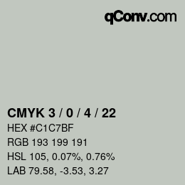 Color code: CMYK 3 / 0 / 4 / 22 | qconv.com