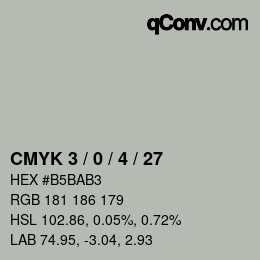 Color code: CMYK 3 / 0 / 4 / 27 | qconv.com