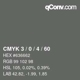 Color code: CMYK 3 / 0 / 4 / 60 | qconv.com