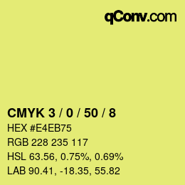 Color code: CMYK 3 / 0 / 50 / 8 | qconv.com