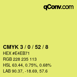 颜色代码: CMYK 3 / 0 / 52 / 8 | qconv.com