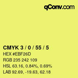 Color code: CMYK 3 / 0 / 55 / 5 | qconv.com