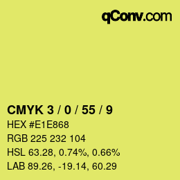 Código de color: CMYK 3 / 0 / 55 / 9 | qconv.com