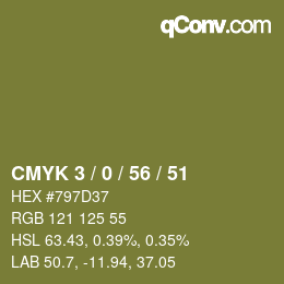 Color code: CMYK 3 / 0 / 56 / 51 | qconv.com