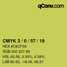 Código de color: CMYK 3 / 0 / 57 / 19 | qconv.com