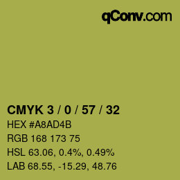Color code: CMYK 3 / 0 / 57 / 32 | qconv.com