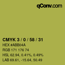 Código de color: CMYK 3 / 0 / 58 / 31 | qconv.com