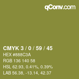 Color code: CMYK 3 / 0 / 59 / 45 | qconv.com
