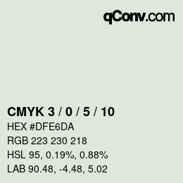 颜色代码: CMYK 3 / 0 / 5 / 10 | qconv.com