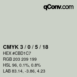 Color code: CMYK 3 / 0 / 5 / 18 | qconv.com