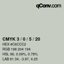 Color code: CMYK 3 / 0 / 5 / 20 | qconv.com