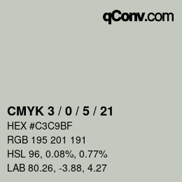 Color code: CMYK 3 / 0 / 5 / 21 | qconv.com