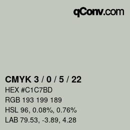 Color code: CMYK 3 / 0 / 5 / 22 | qconv.com