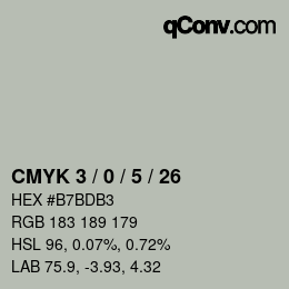 颜色代码: CMYK 3 / 0 / 5 / 26 | qconv.com