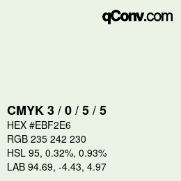 Farbcode: CMYK 3 / 0 / 5 / 5 | qconv.com