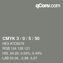 Color code: CMYK 3 / 0 / 5 / 50 | qconv.com