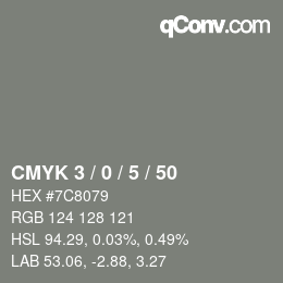 Color code: CMYK 3 / 0 / 5 / 50 | qconv.com