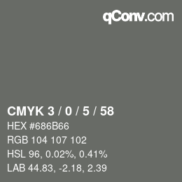 颜色代码: CMYK 3 / 0 / 5 / 58 | qconv.com