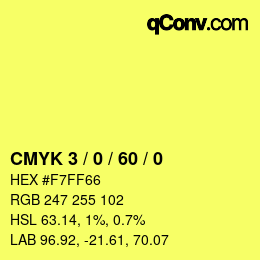 Color code: CMYK 3 / 0 / 60 / 0 | qconv.com