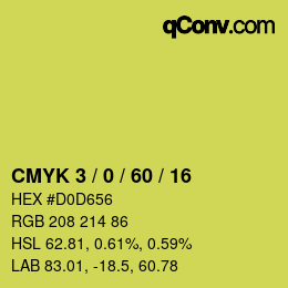 Color code: CMYK 3 / 0 / 60 / 16 | qconv.com