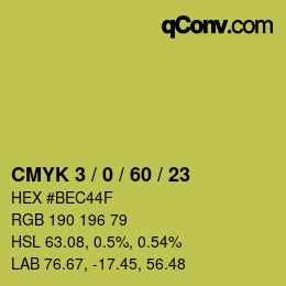 Color code: CMYK 3 / 0 / 60 / 23 | qconv.com