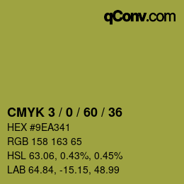 カラーコード: CMYK 3 / 0 / 60 / 36 | qconv.com